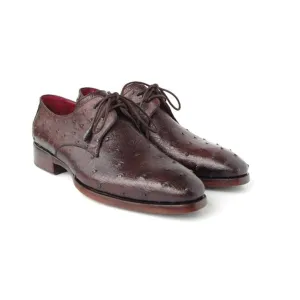 Derby Blucher Genuine Burgundy Leather Handmade Shoes