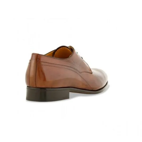 Derby Blucher Plain Toe Handmade Brown Shoes