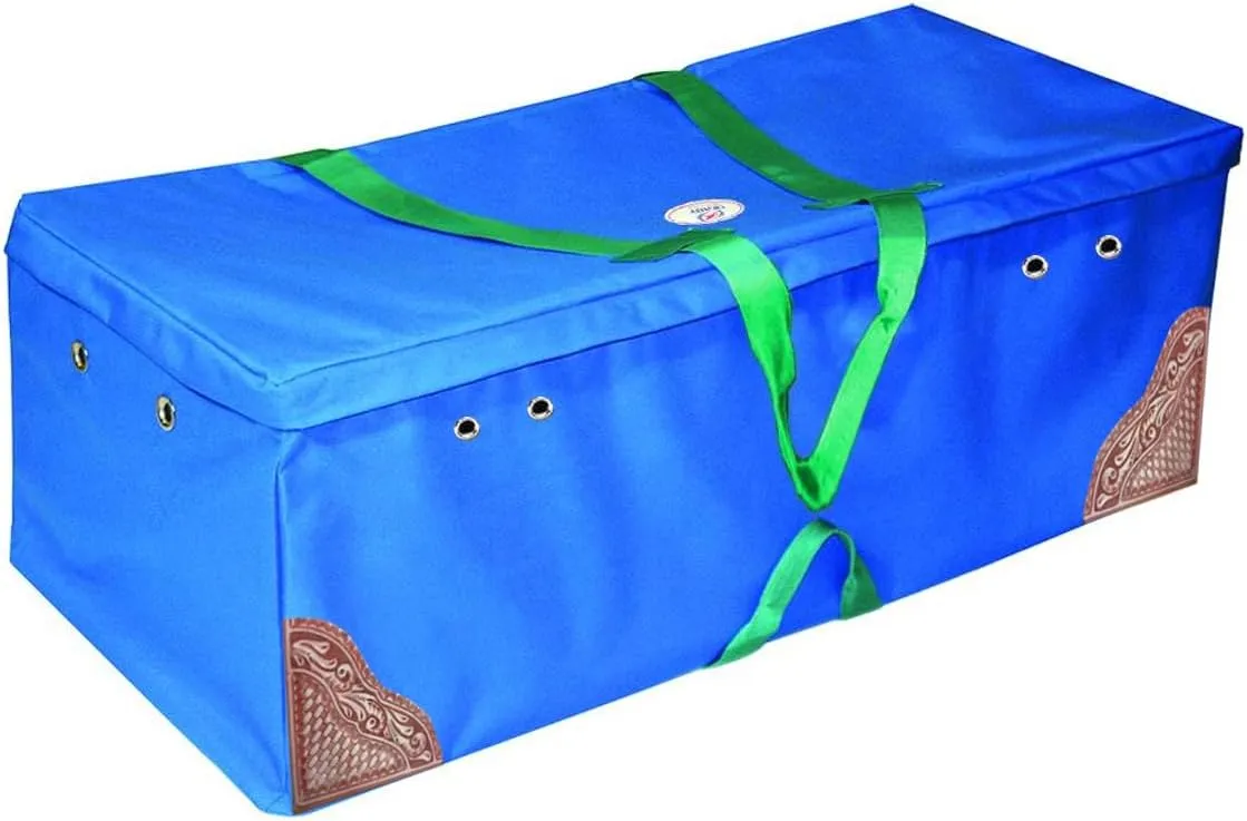 Derby Originals Hay Bale Bag Large 600D Waterproof with Leaf & Basket Hand Tooled Leather Accents 44" x 20" x 16"