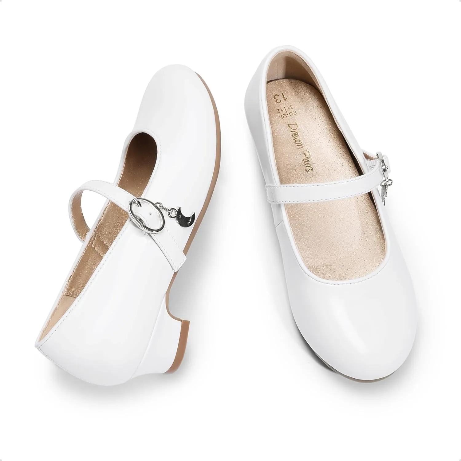 DREAM PAIRS Girls Mary Jane Low Heel Princess Flower Wedding Party Pump Dress Shoes