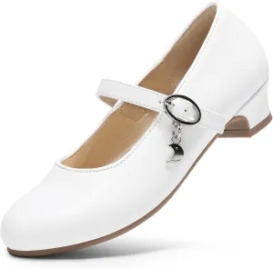 DREAM PAIRS Girls Mary Jane Low Heel Princess Flower Wedding Party Pump Dress Shoes