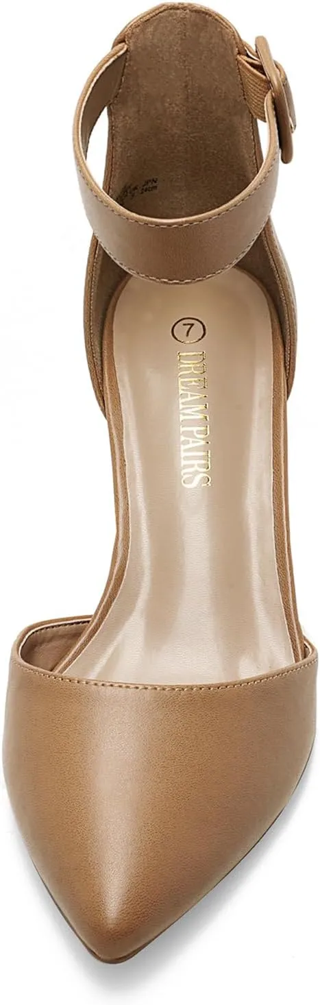 DREAM PAIRS Women's Low Heel Pump Shoes
