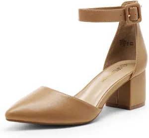 DREAM PAIRS Women's Low Heel Pump Shoes