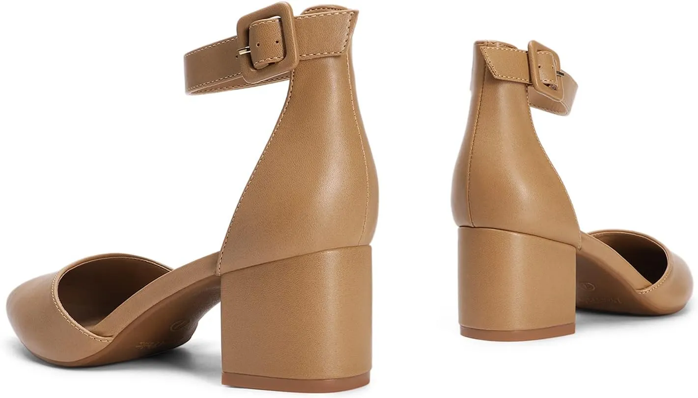 DREAM PAIRS Women's Low Heel Pump Shoes