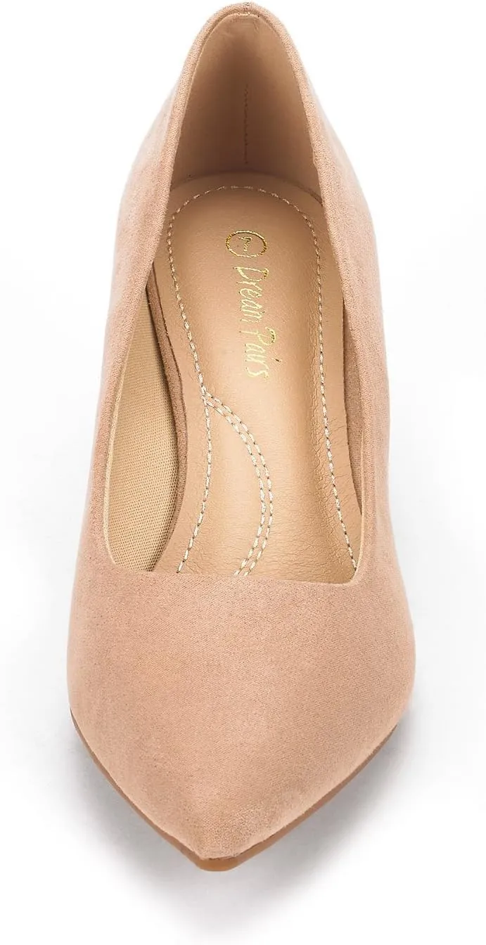 DREAM PAIRS Women's Pumps Kitten Heel Pointed Toe Shoes for Women Comfortable Office Work Dress Shoes