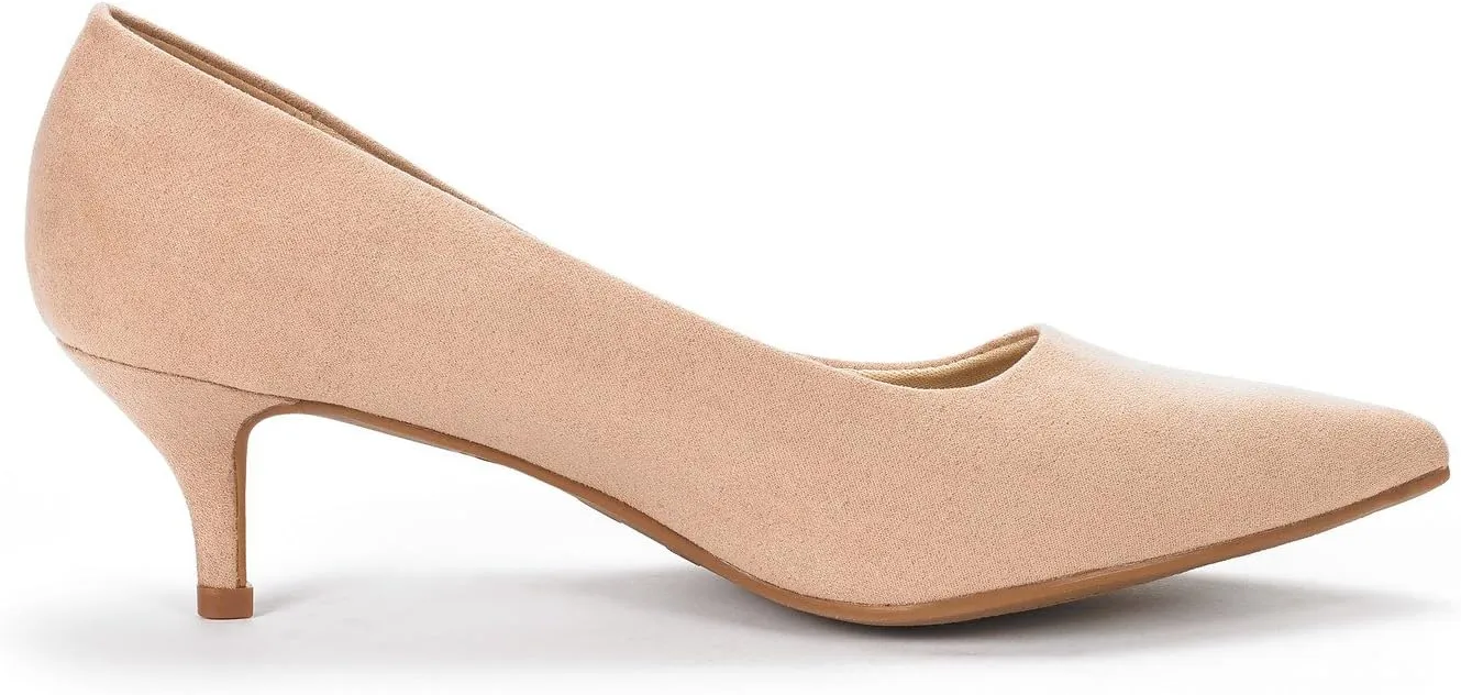 DREAM PAIRS Women's Pumps Kitten Heel Pointed Toe Shoes for Women Comfortable Office Work Dress Shoes