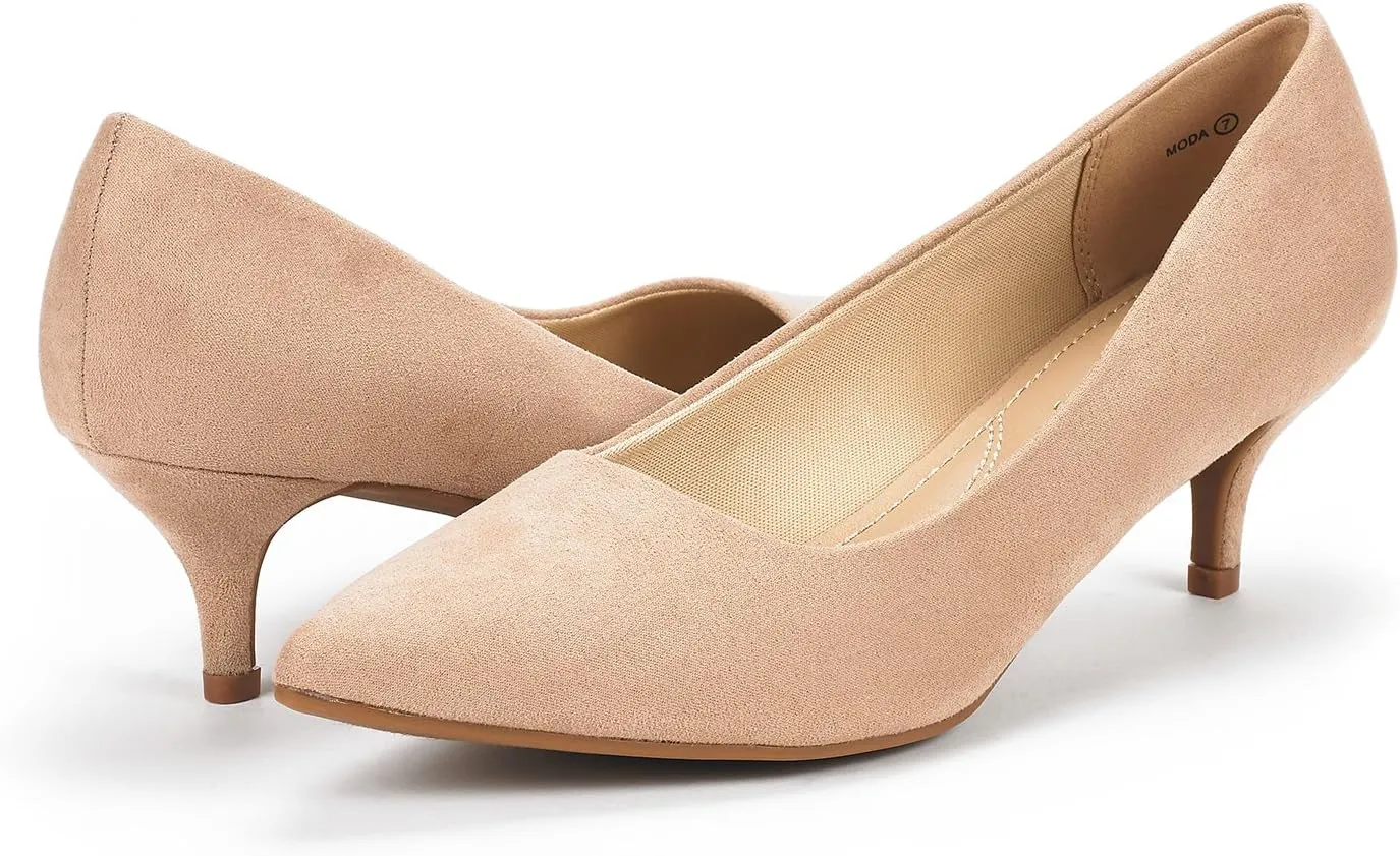 DREAM PAIRS Women's Pumps Kitten Heel Pointed Toe Shoes for Women Comfortable Office Work Dress Shoes