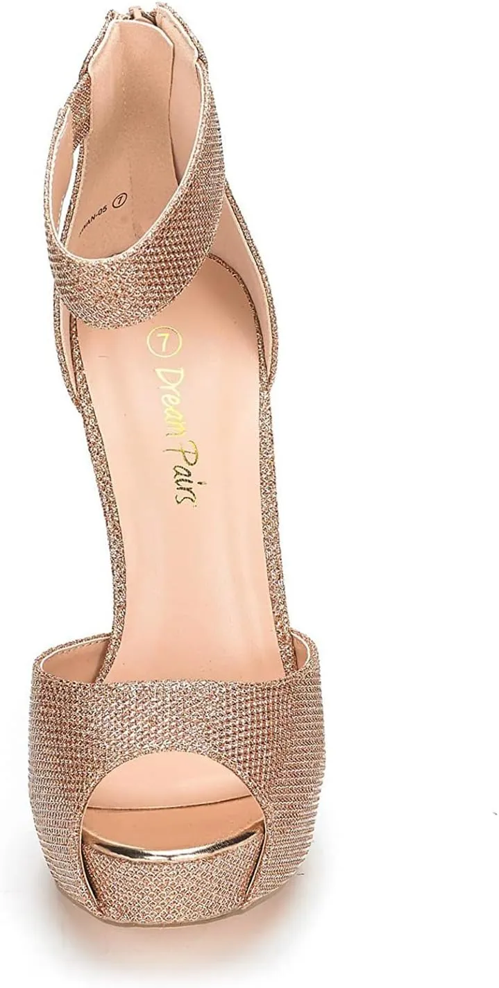 DREAM PAIRS Women's Swan-05 High Heel Platform Dress Pump Shoes