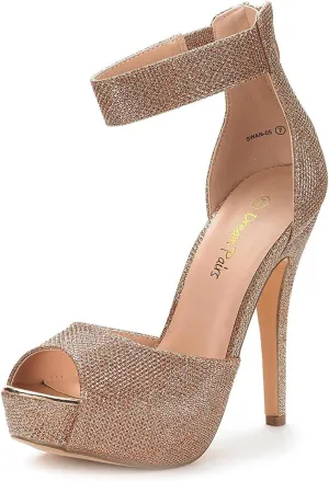 DREAM PAIRS Women's Swan-05 High Heel Platform Dress Pump Shoes