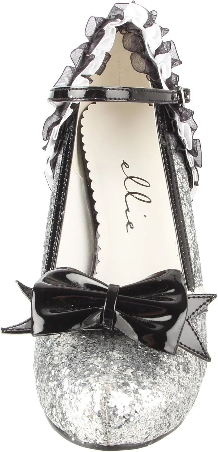 Ellie Shoes Women's 453-Lacey Glitter Maryjane Pump