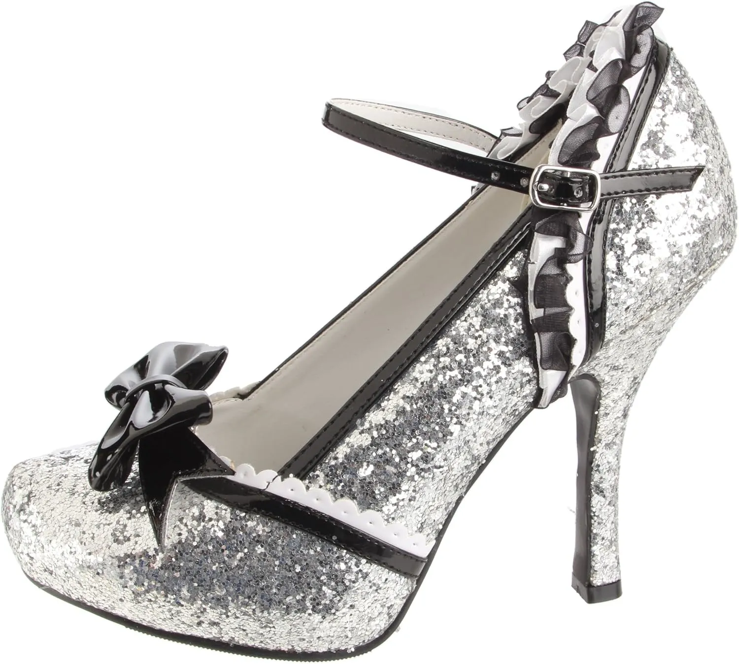 Ellie Shoes Women's 453-Lacey Glitter Maryjane Pump