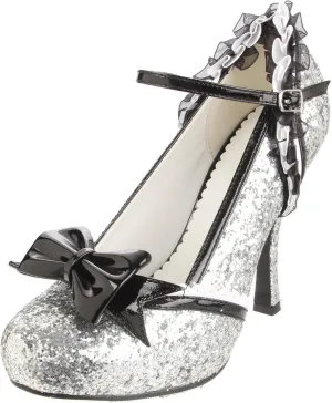 Ellie Shoes Women's 453-Lacey Glitter Maryjane Pump