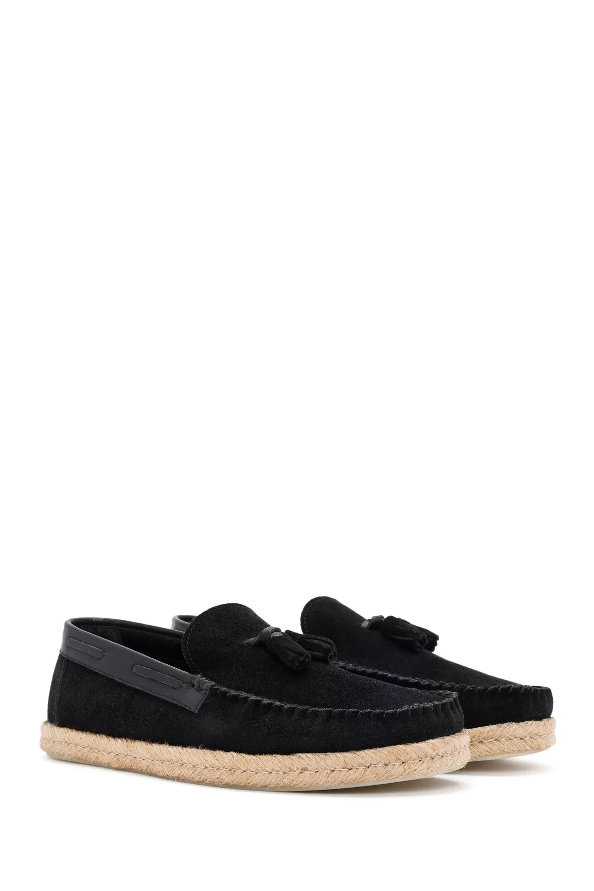 Erkek Siyah Süet Deri Casual Loafer