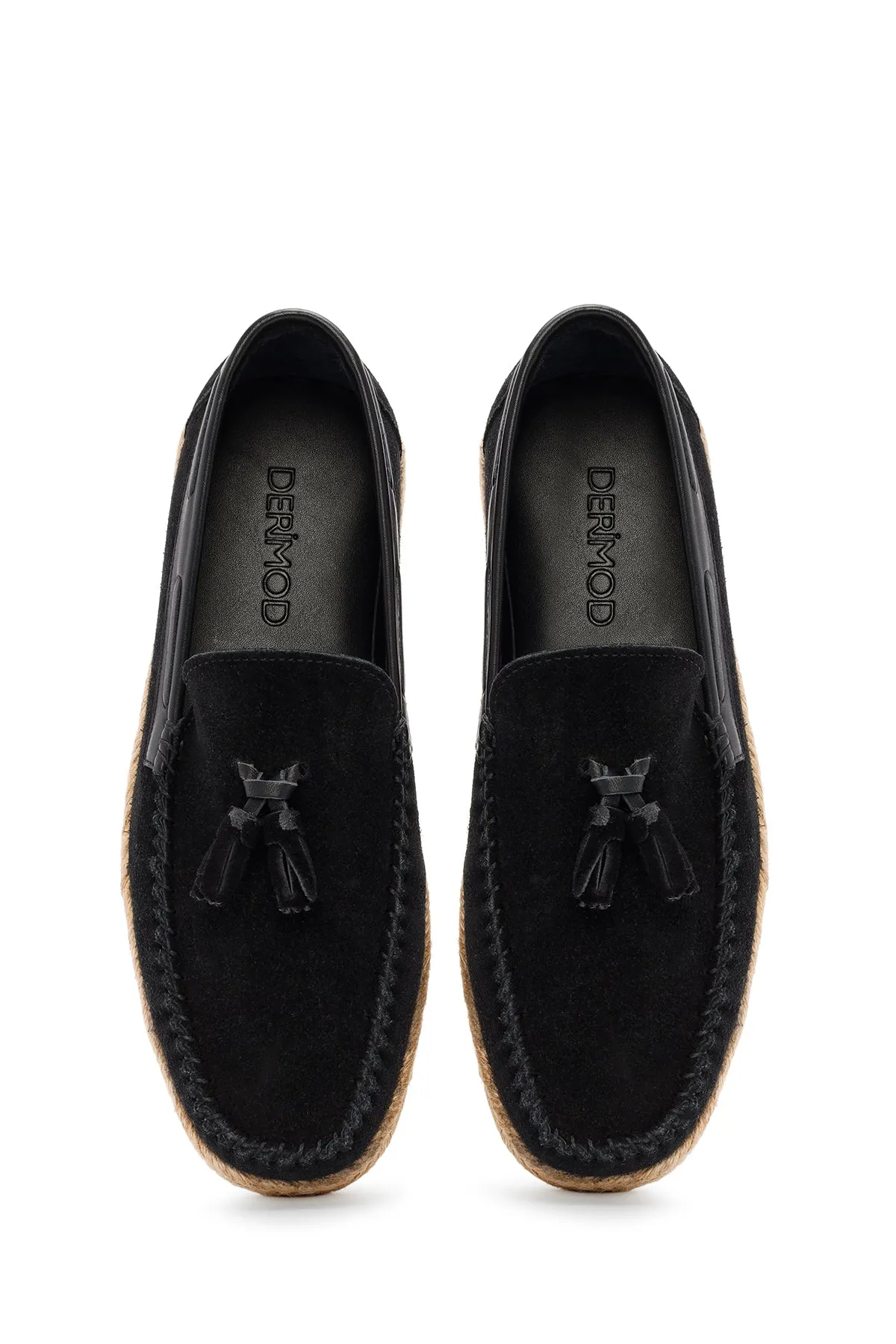 Erkek Siyah Süet Deri Casual Loafer