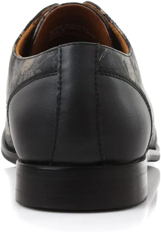 Ferro Aldo Mens Classic Cap-Toe Lace Up Derby Dress Shoes