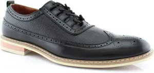 Ferro Aldo Phillip MFA19312 Mens Classic Brogue Wingtip Perforated Derby Dress Shoes