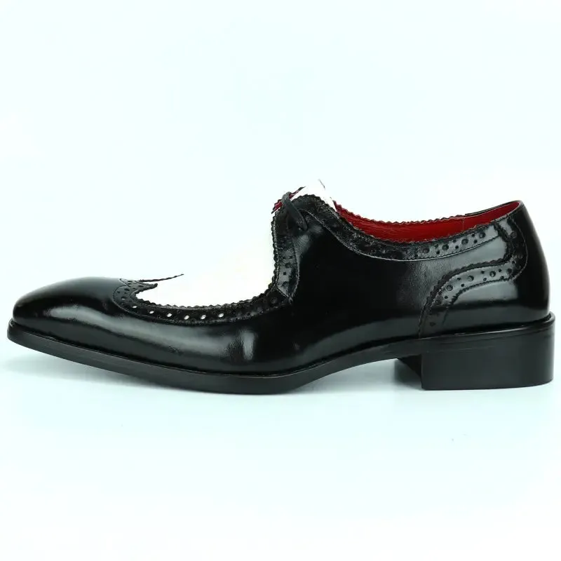 Fiesso FI-8704 Black White Encore Loafers
