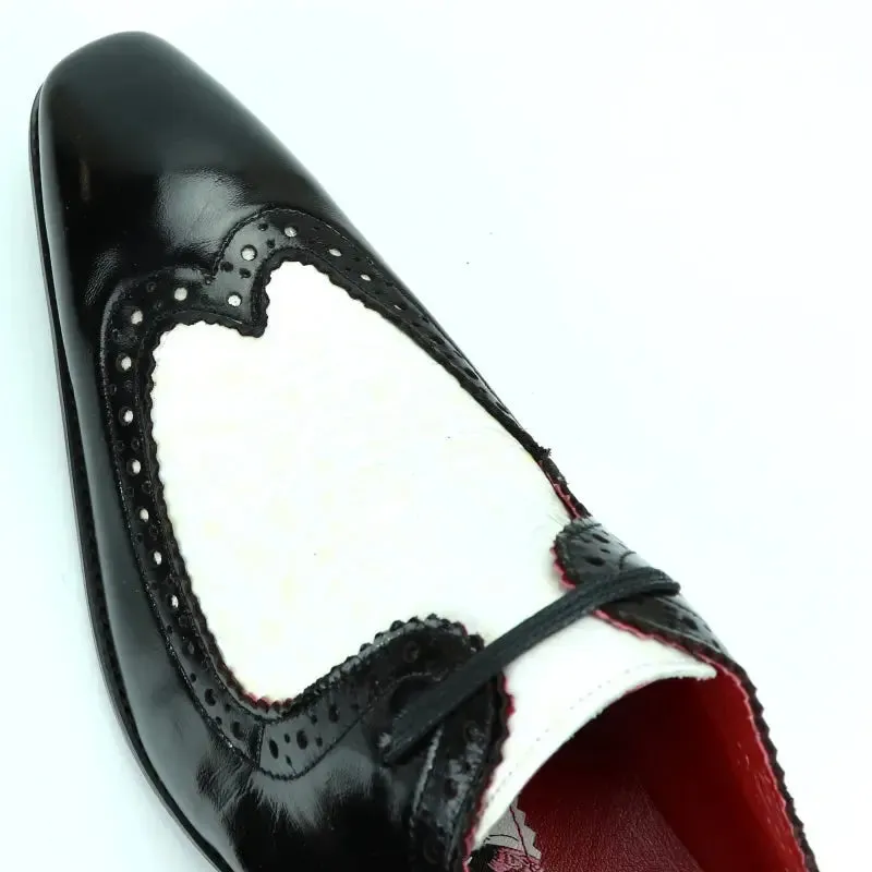Fiesso FI-8704 Black White Encore Loafers