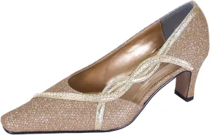 Floral Penny Women's Wide Width Pointed Toe Dress Pumps Evening Shoes