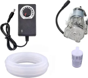Food Grade Water Pump Speed Control with 13ft Silicon Tube Pipe Low Noise Diaphragm Pump 2L 0.53gal/minute Self Priming Fresh Water Flow Transfer DC Pump Ice Maker Coffee Machine Water Cooling