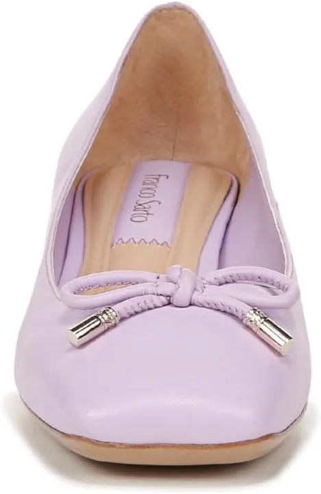 Franco Sarto Women's Natalia Square Toe Block Heel Pump with Bow