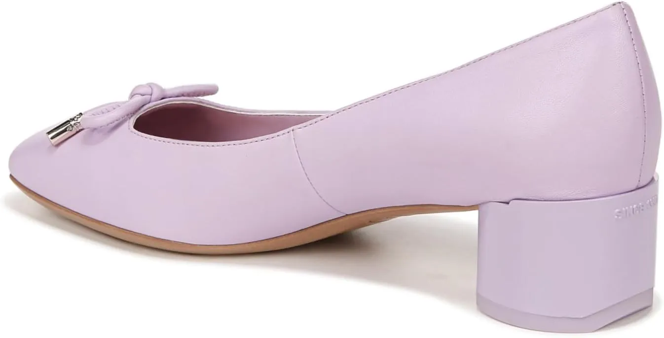 Franco Sarto Women's Natalia Square Toe Block Heel Pump with Bow