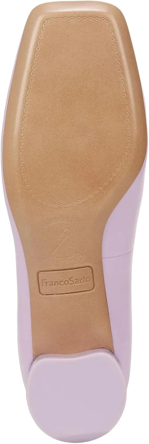 Franco Sarto Women's Natalia Square Toe Block Heel Pump with Bow