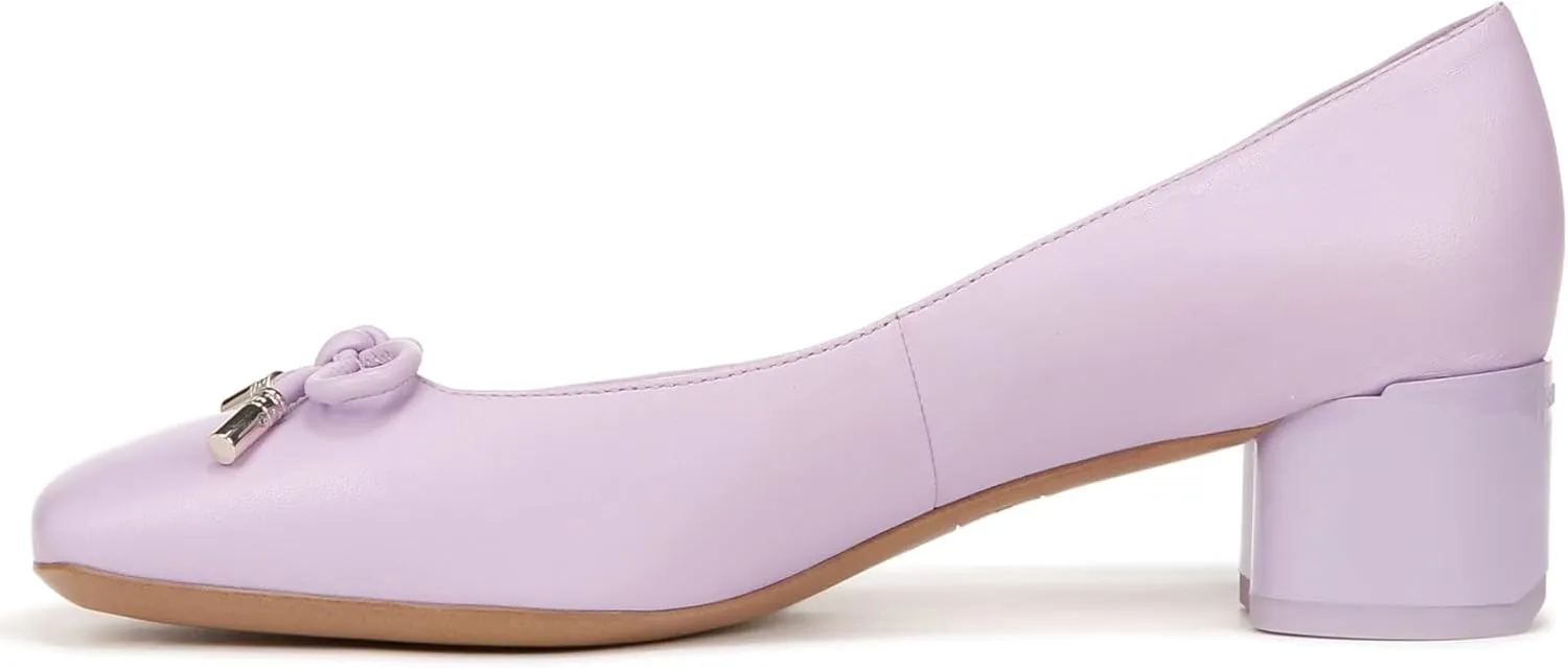 Franco Sarto Women's Natalia Square Toe Block Heel Pump with Bow