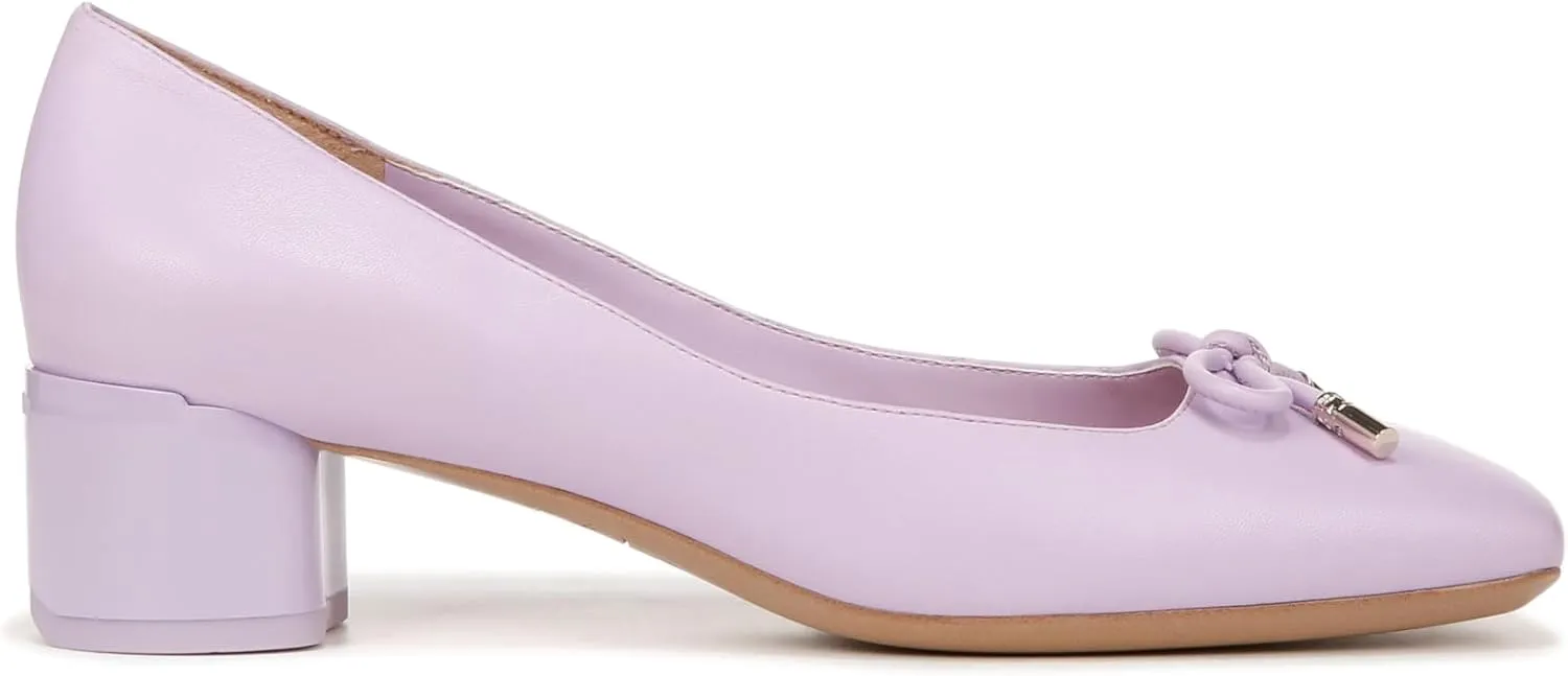 Franco Sarto Women's Natalia Square Toe Block Heel Pump with Bow