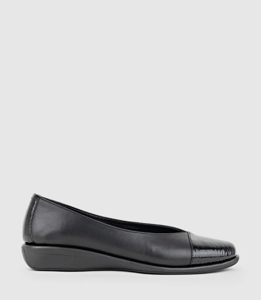 FRANKLY Cap Toe Comfort Ballet in Black