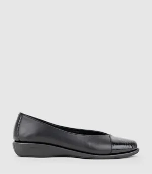 FRANKLY Cap Toe Comfort Ballet in Black