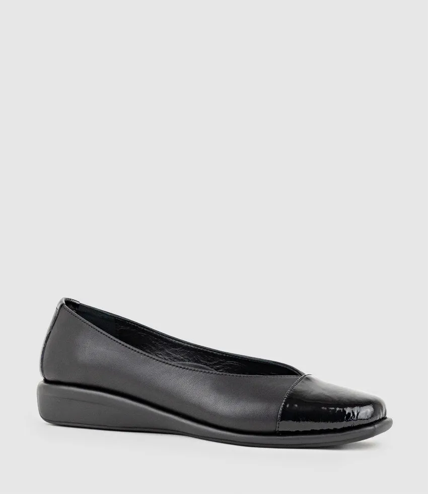 FRANKLY Cap Toe Comfort Ballet in Black