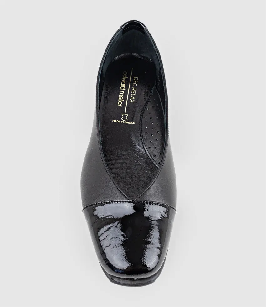 FRANKLY Cap Toe Comfort Ballet in Black