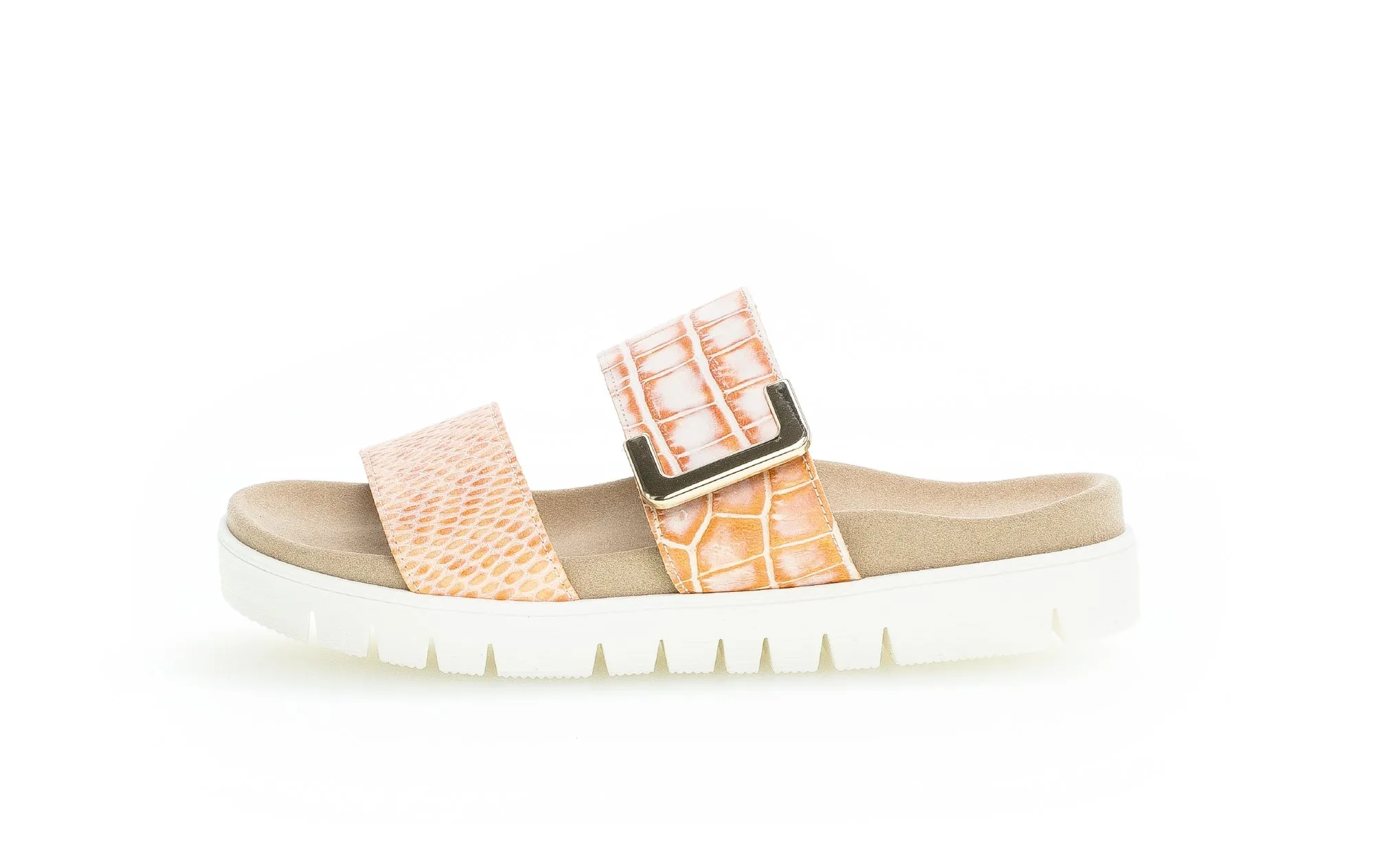 GABOR - 43.740.54 VELCRO STRAP FASHION MULE - APRICOT