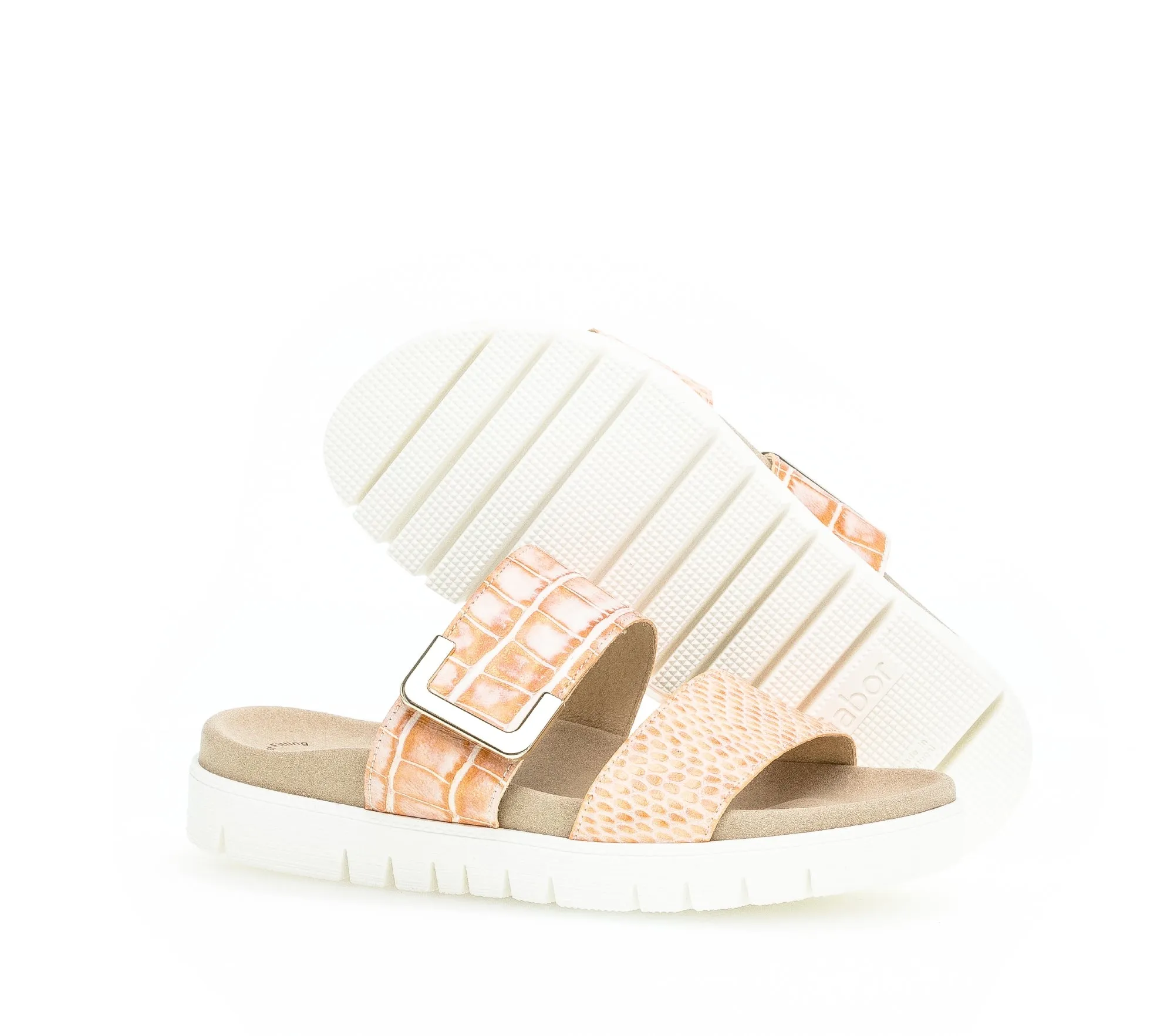 GABOR - 43.740.54 VELCRO STRAP FASHION MULE - APRICOT