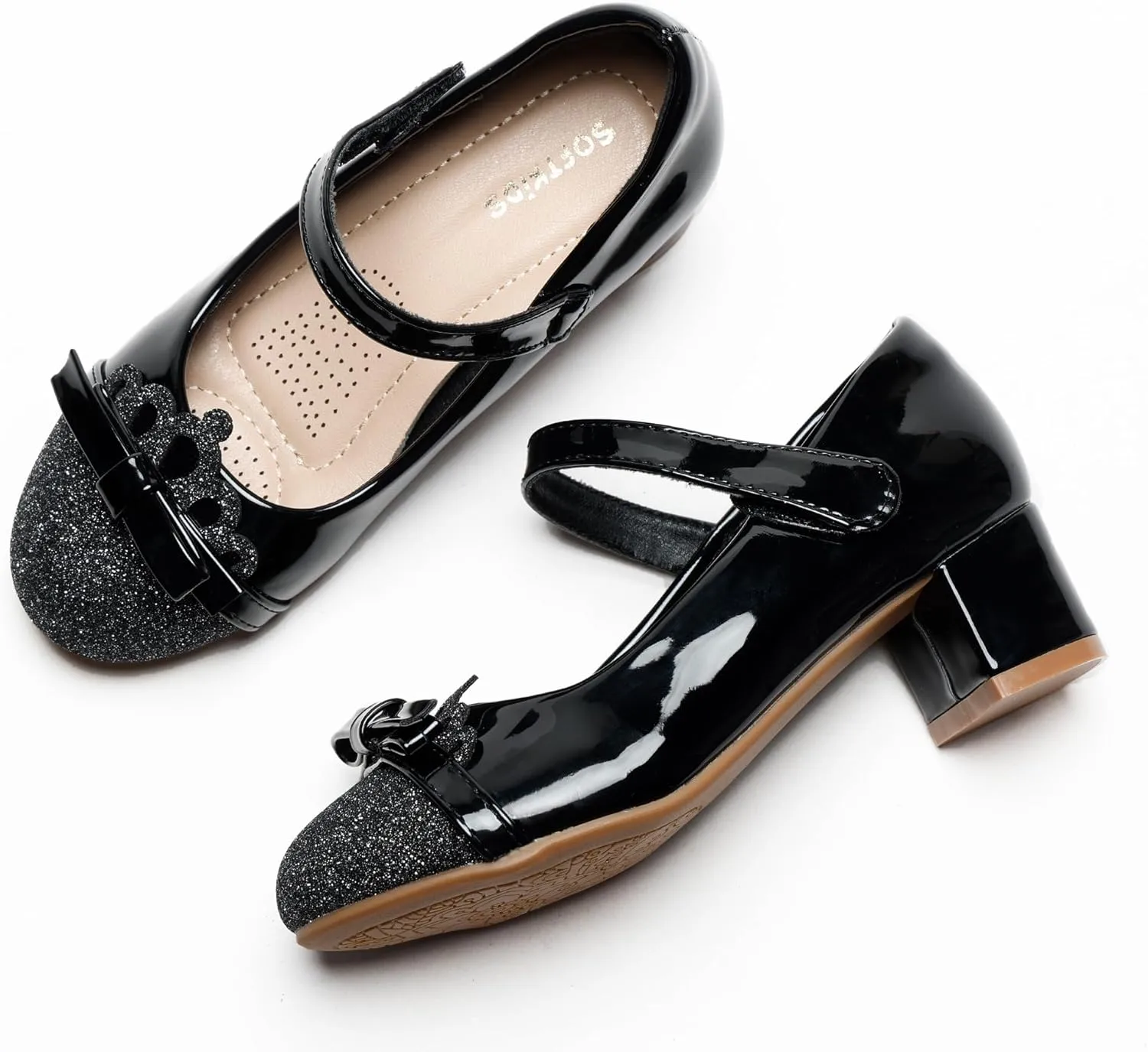 Girls Dress Shoes Low Heel School Girls Wedding Party Mary Jane Princess Pump Shoes