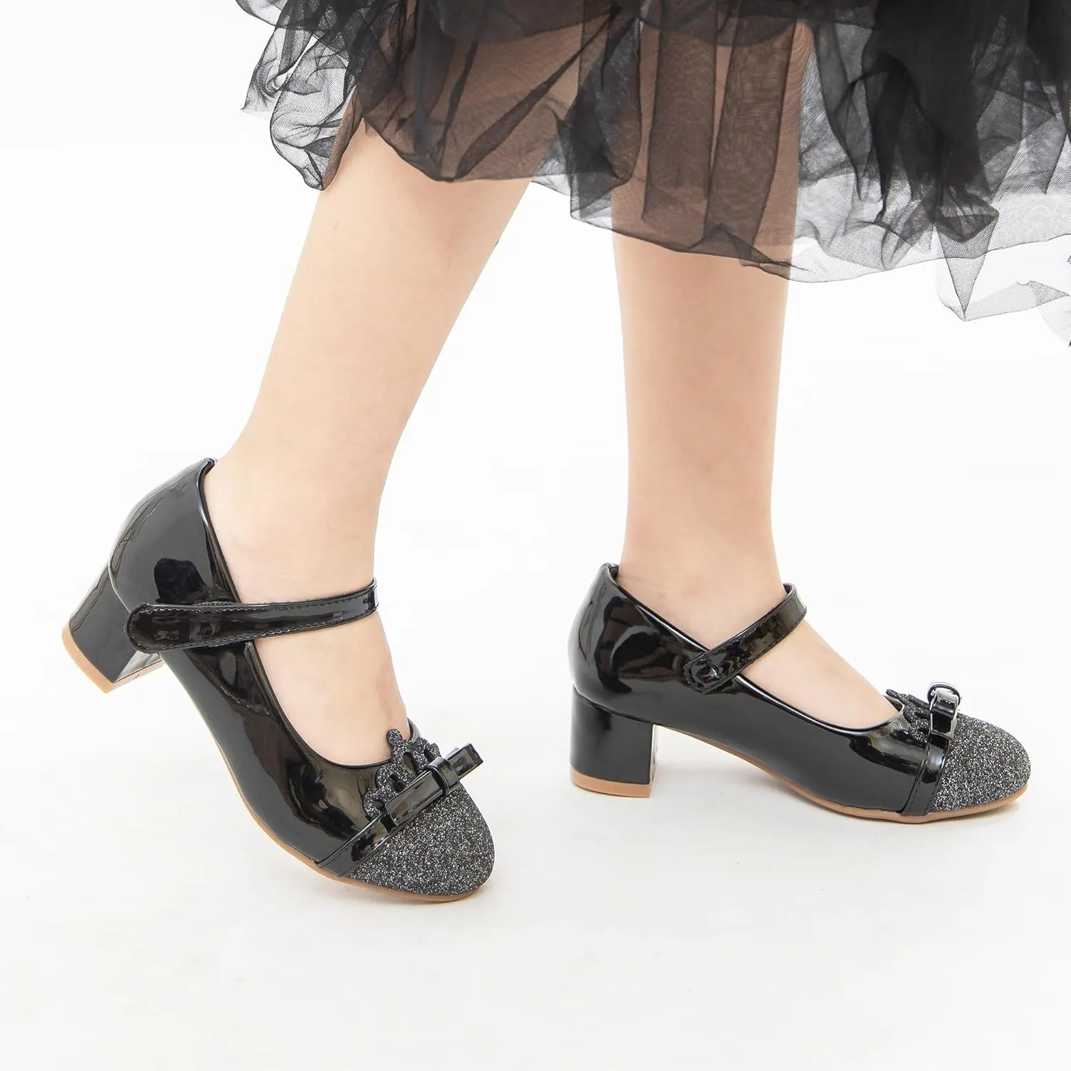 Girls Dress Shoes Low Heel School Girls Wedding Party Mary Jane Princess Pump Shoes