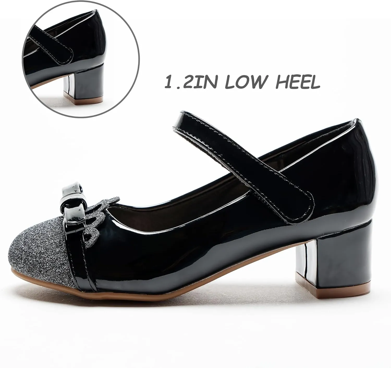 Girls Dress Shoes Low Heel School Girls Wedding Party Mary Jane Princess Pump Shoes