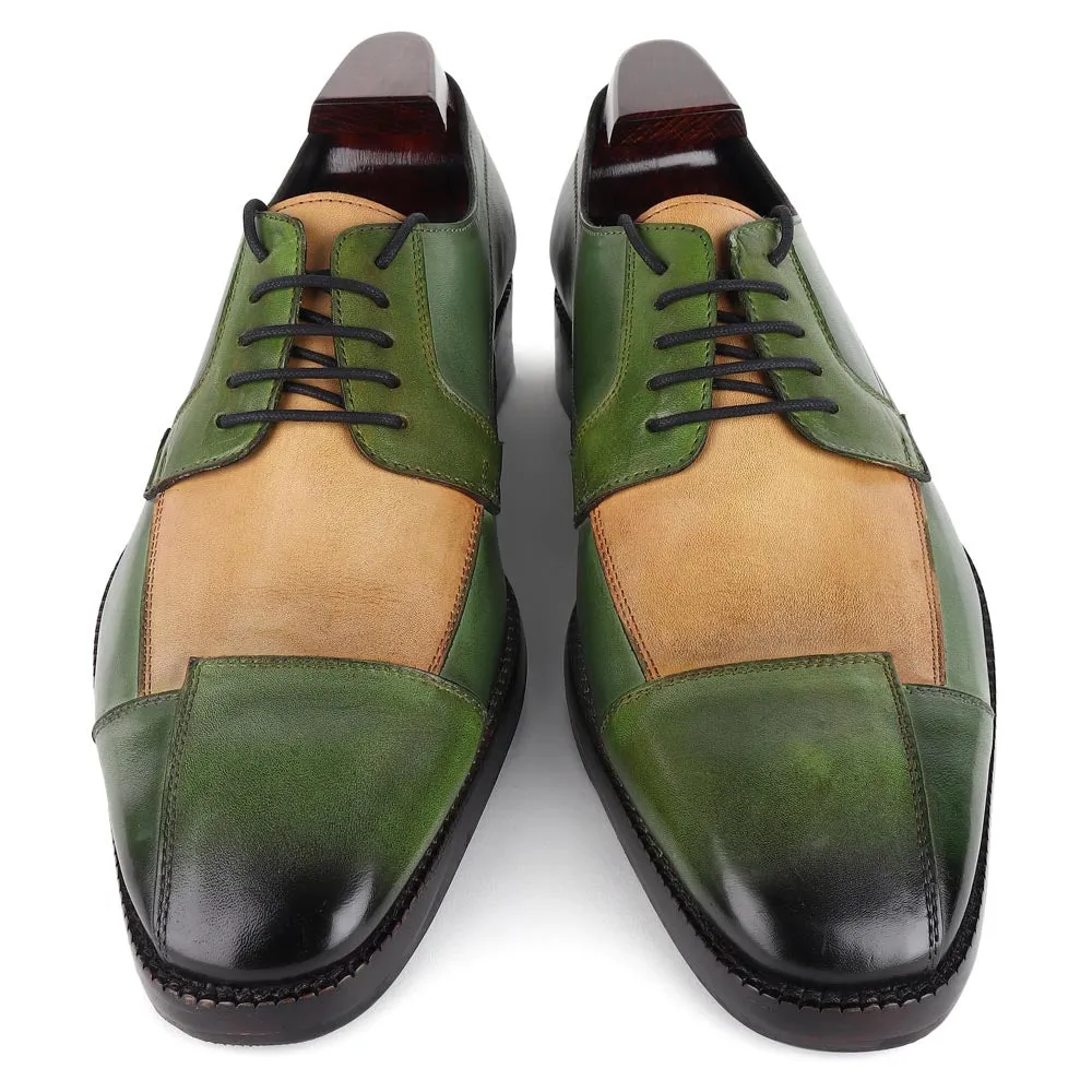 Green Forest Patina Mirror Glossed Triple Tone Derby