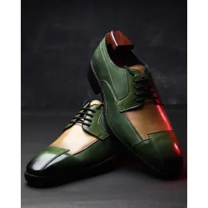 Green Forest Patina Mirror Glossed Triple Tone Derby