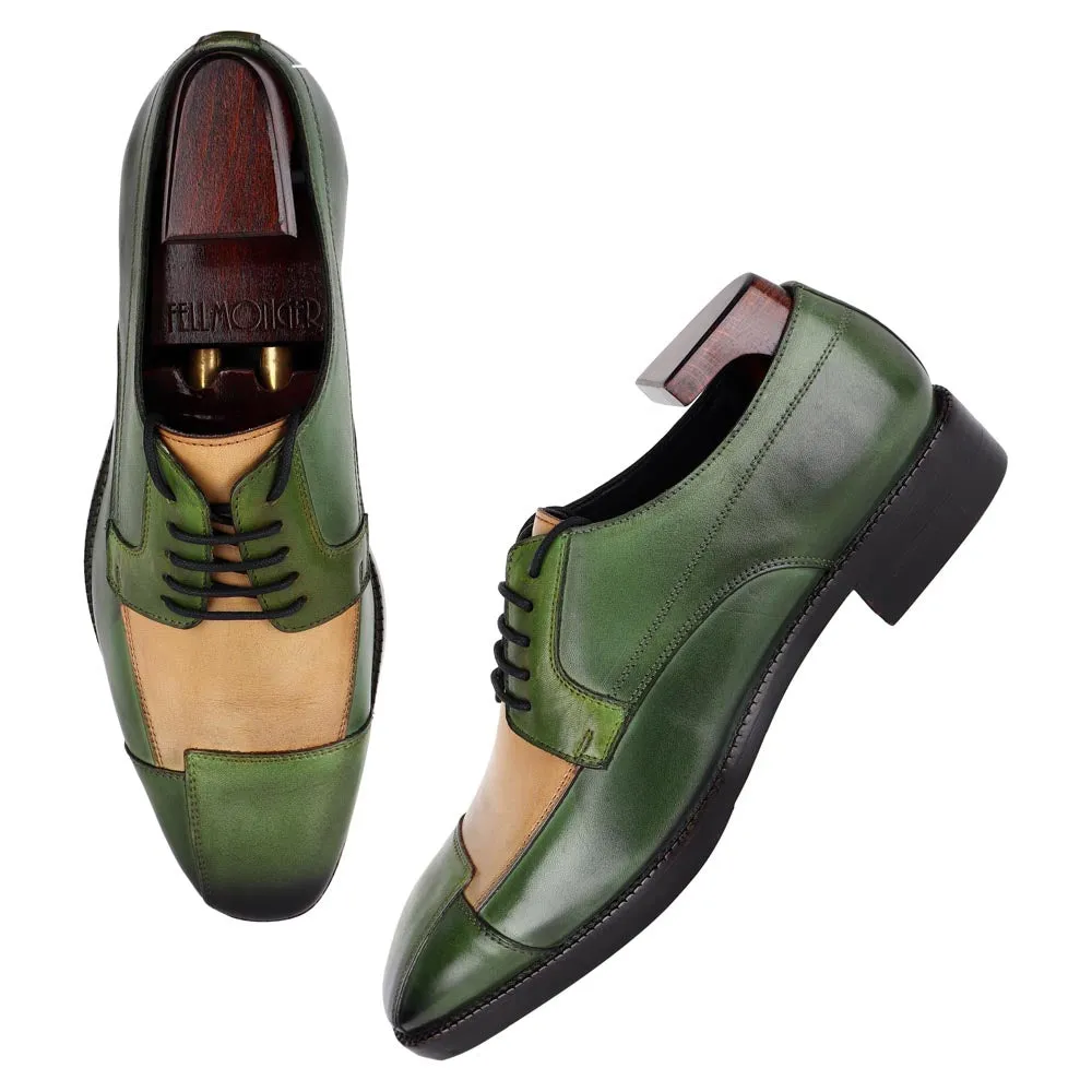 Green Forest Patina Mirror Glossed Triple Tone Derby