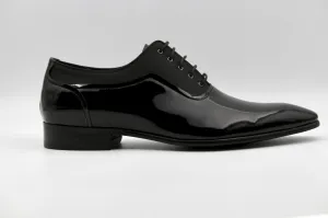 Harlow Black Leather Patent Derby