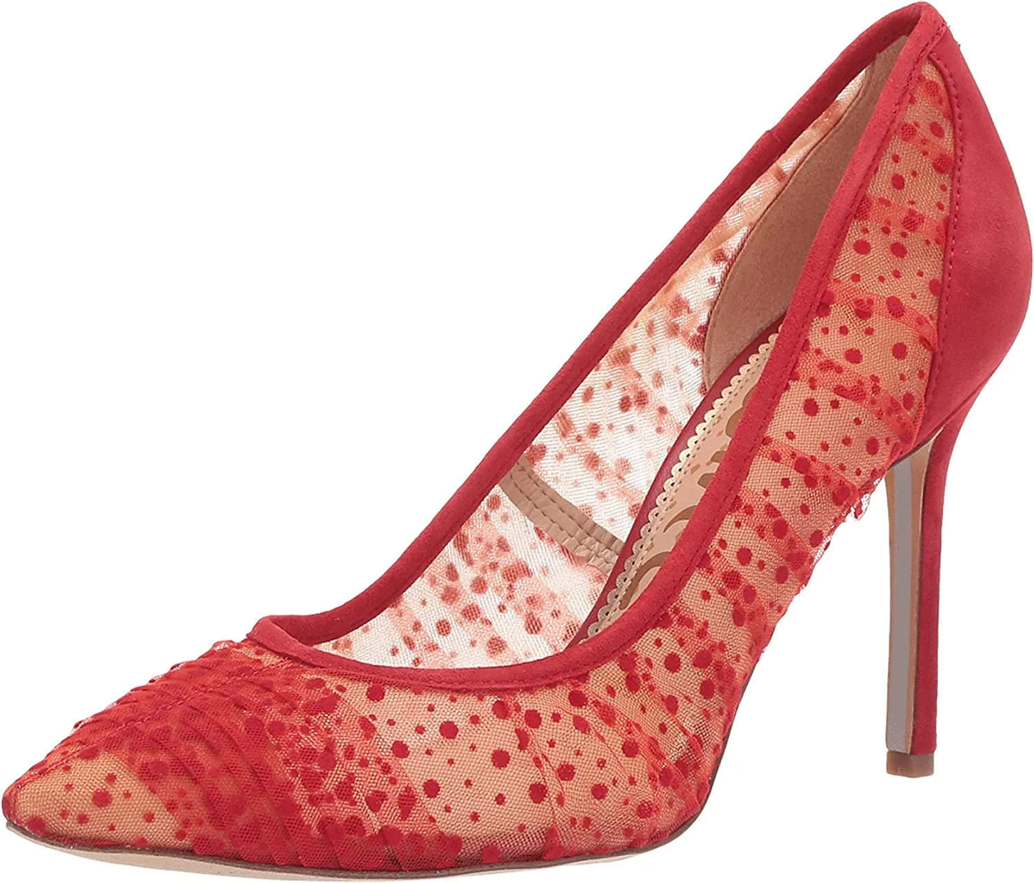 Heel Red Fashion Toe Hazel Sam Pumps Complete product line Stiletto Passion On Slip Edelman Pointed Top-notch service