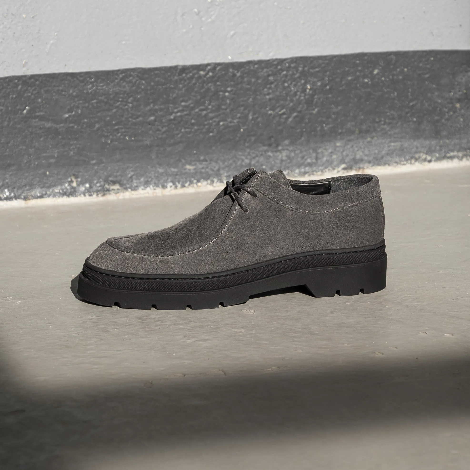Hinson Elon Lace Moc Antracite Suede