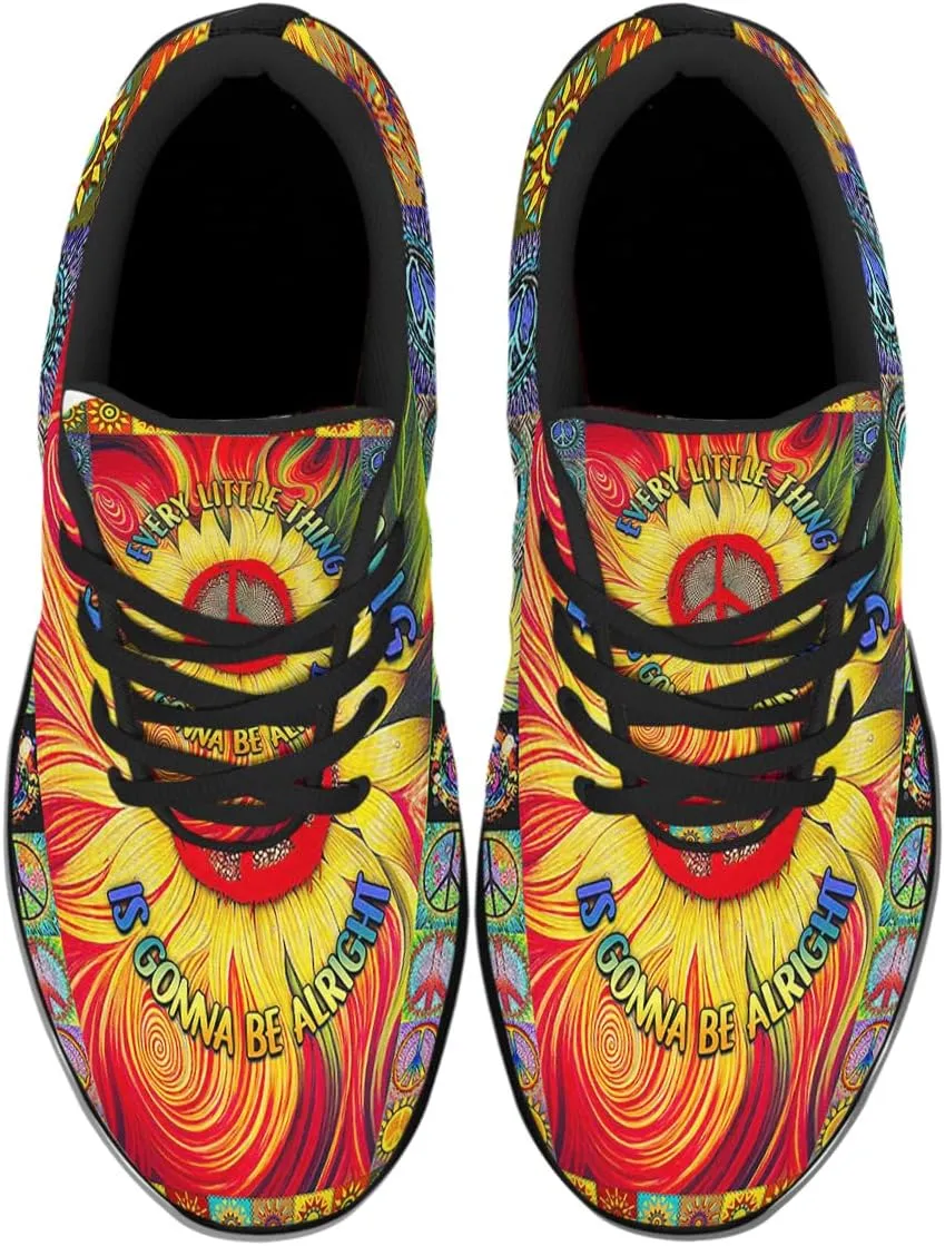 Hippie Fashion Sneakers Men Women Running Shoes Lightweight Breathable Casual Sports Walking Shoes