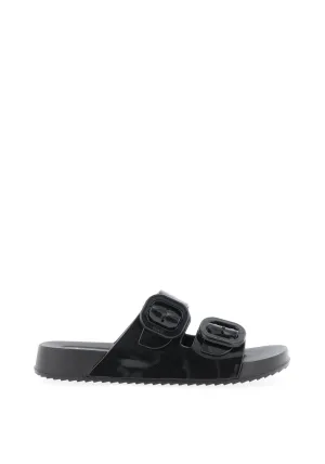 Igor Havana Patent Mule Sandals, Black
