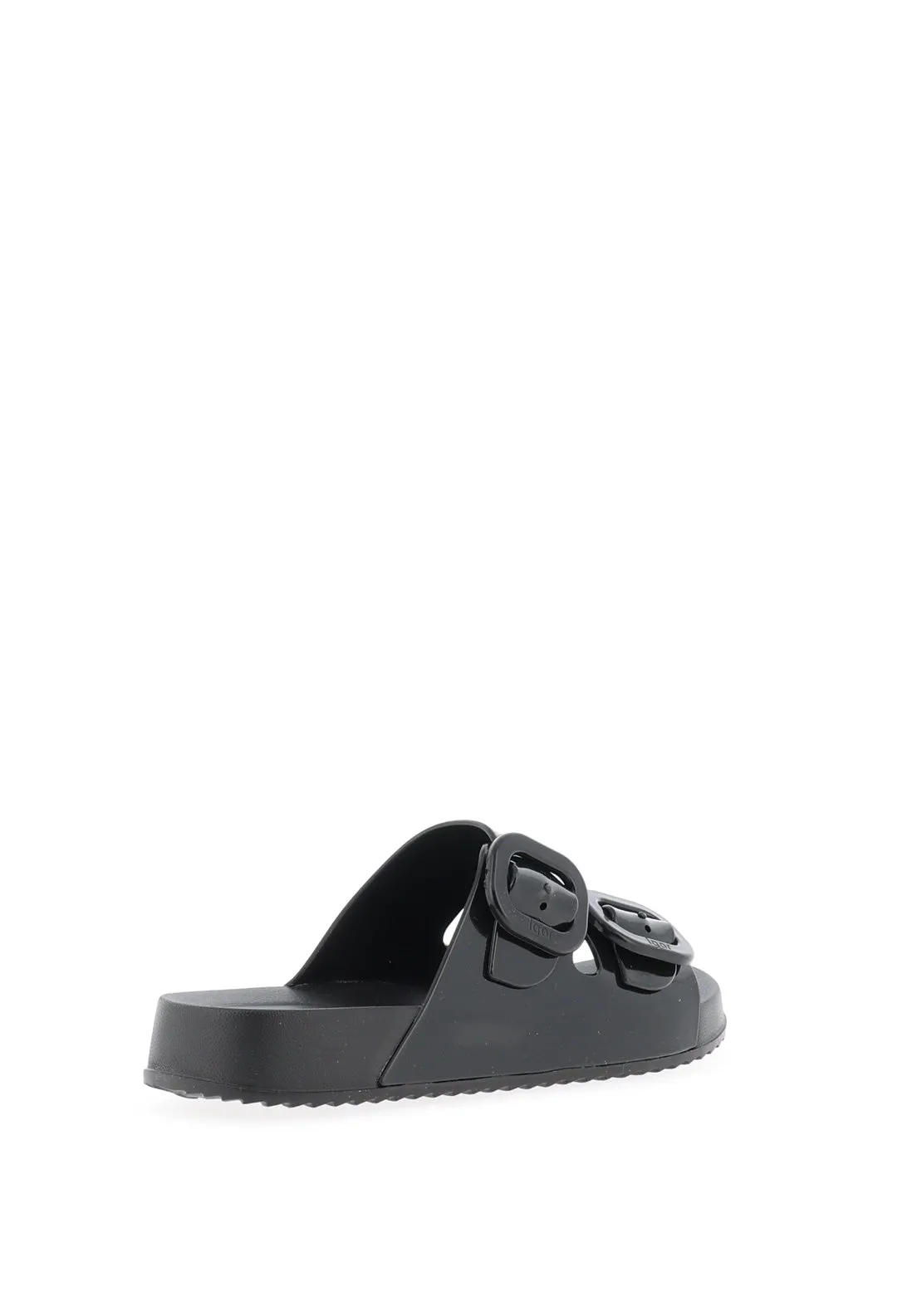 Igor Havana Patent Mule Sandals, Black