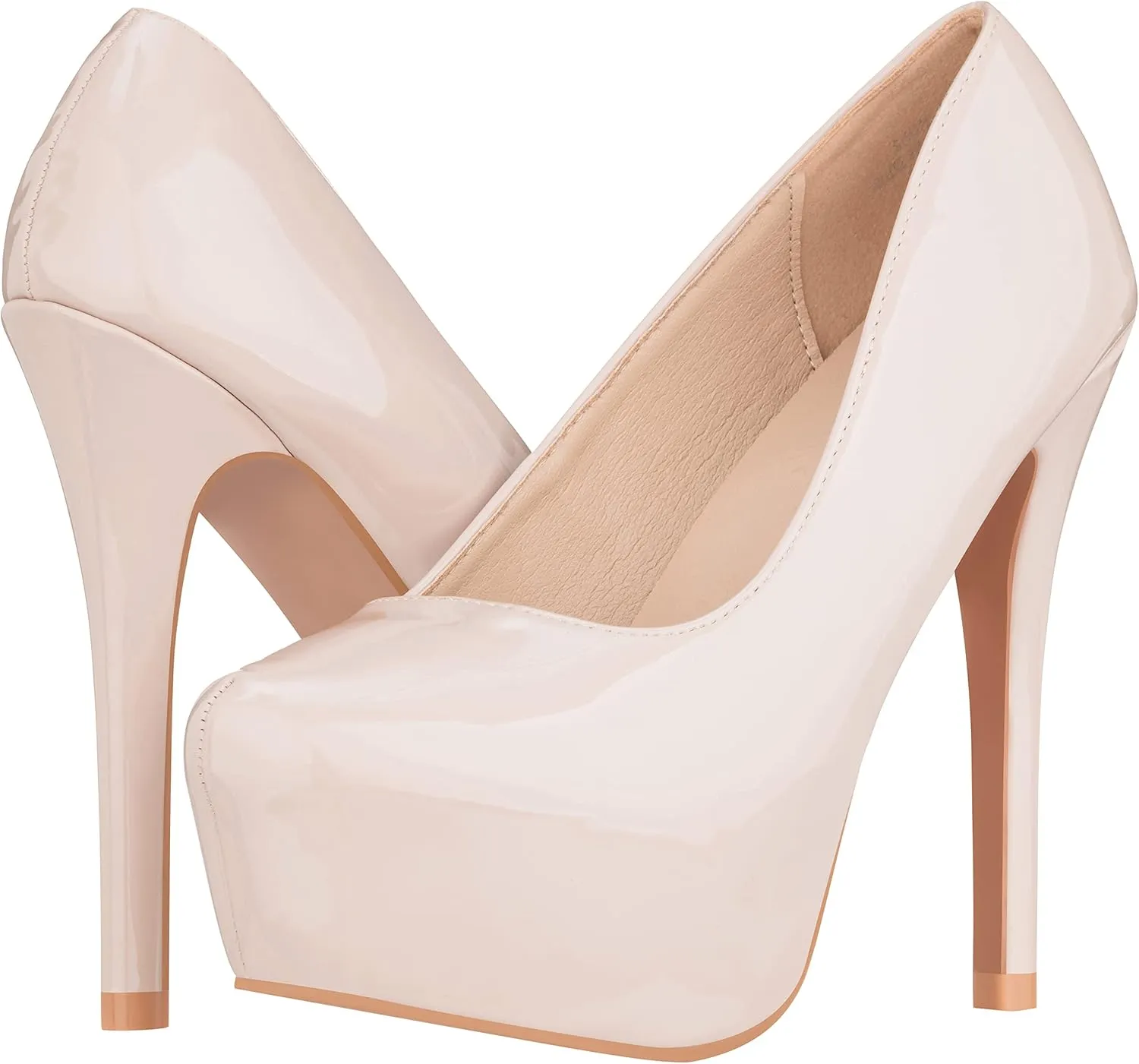 ILLUDE Women's High Heel Pump Closed Toe Platform Heels Pumps Shoes - Swan