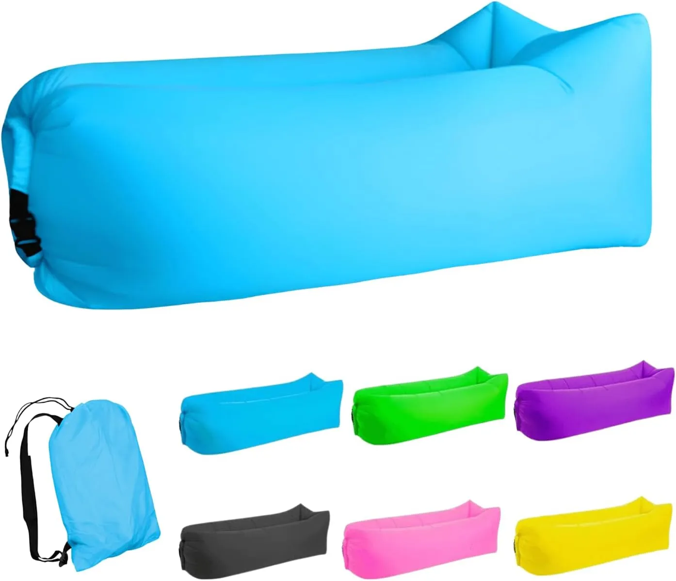 Inflatable Lounger Air Sofa Hammock, Inflatable Couch for Camping, Portable Waterproof Anti-Air Leaking Pouch Couch Air Chair for Outdoor, Beach, Hiking, Picnics, Music Festivals