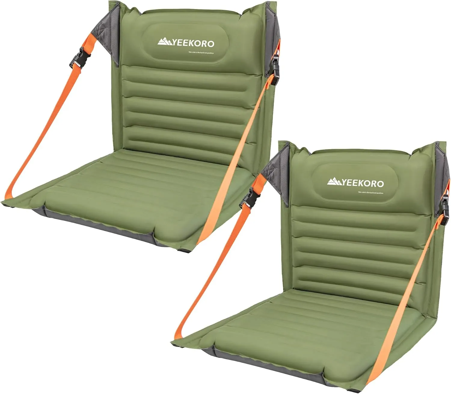 Inflatable Seat Cushion, Portable Chairs with Back Support, Foldable and Lightweight Seating for Camping/Sporting Events, Adjustable Straps, Stadium Seats with Storage Bag, Lounge Chair